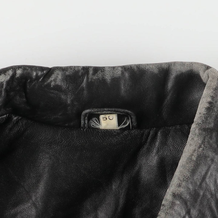 Vintage swing-top leather blouson, men's size XL genuine leather black type Vintage Second Hand