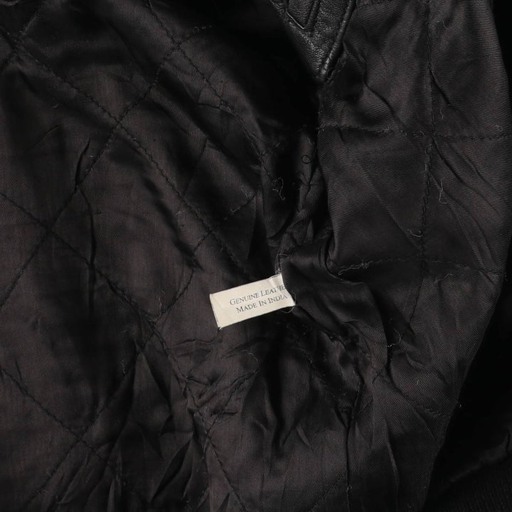 Vintage swing-top leather blouson, men's size XL genuine leather black type Vintage Second Hand