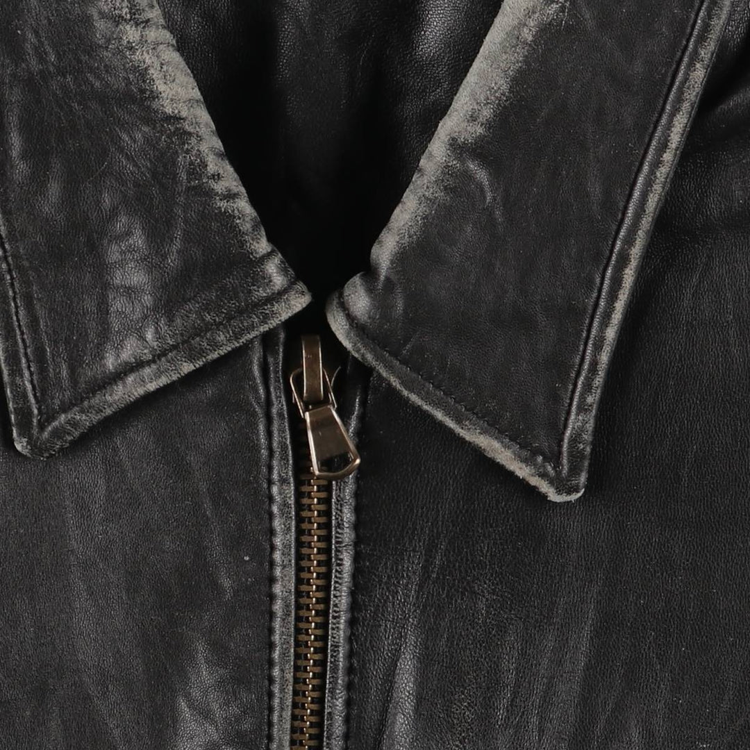 Vintage swing-top leather blouson, men's size XL genuine leather black type Vintage Second Hand