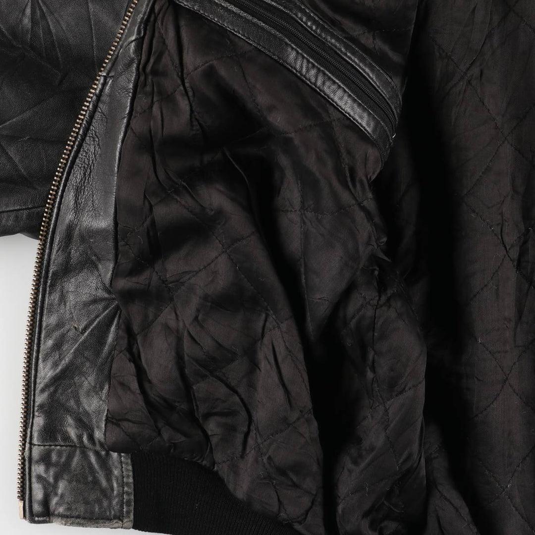 Vintage swing-top leather blouson, men's size XL genuine leather black type Vintage Second Hand