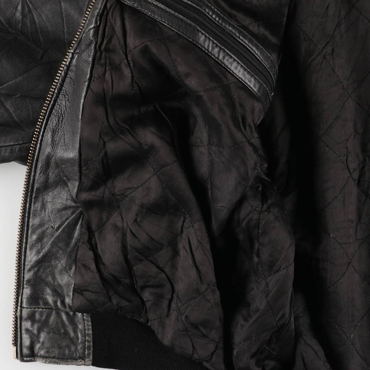 Vintage swing-top leather blouson, men's size XL genuine leather black type Vintage Second Hand