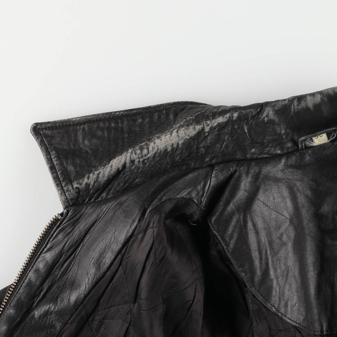 Vintage swing-top leather blouson, men's size XL genuine leather black type Vintage Second Hand