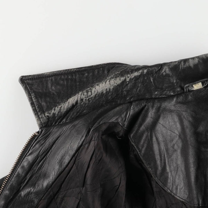 Vintage swing-top leather blouson, men's size XL genuine leather black type Vintage Second Hand