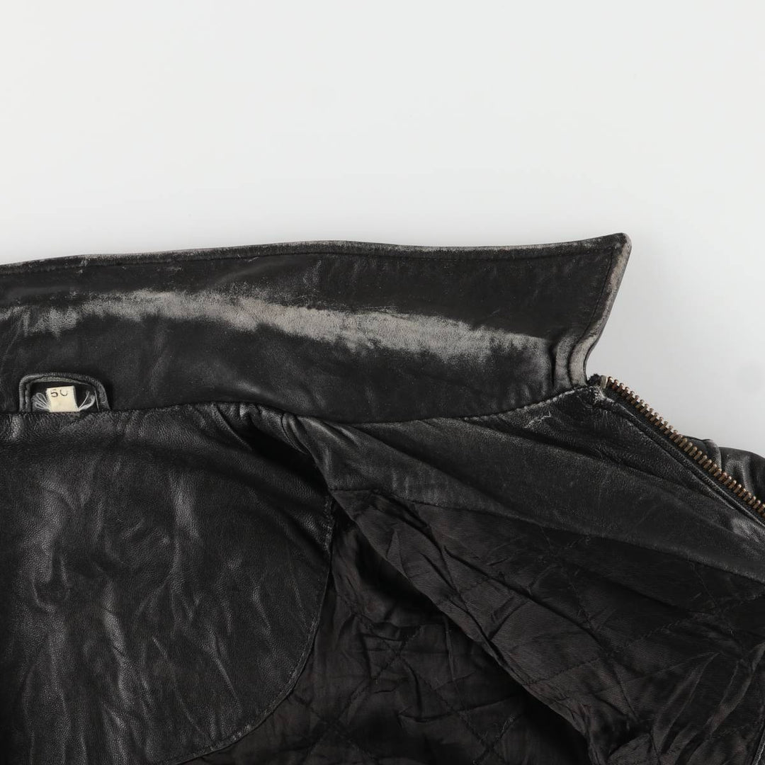 Vintage swing-top leather blouson, men's size XL genuine leather black type Vintage Second Hand