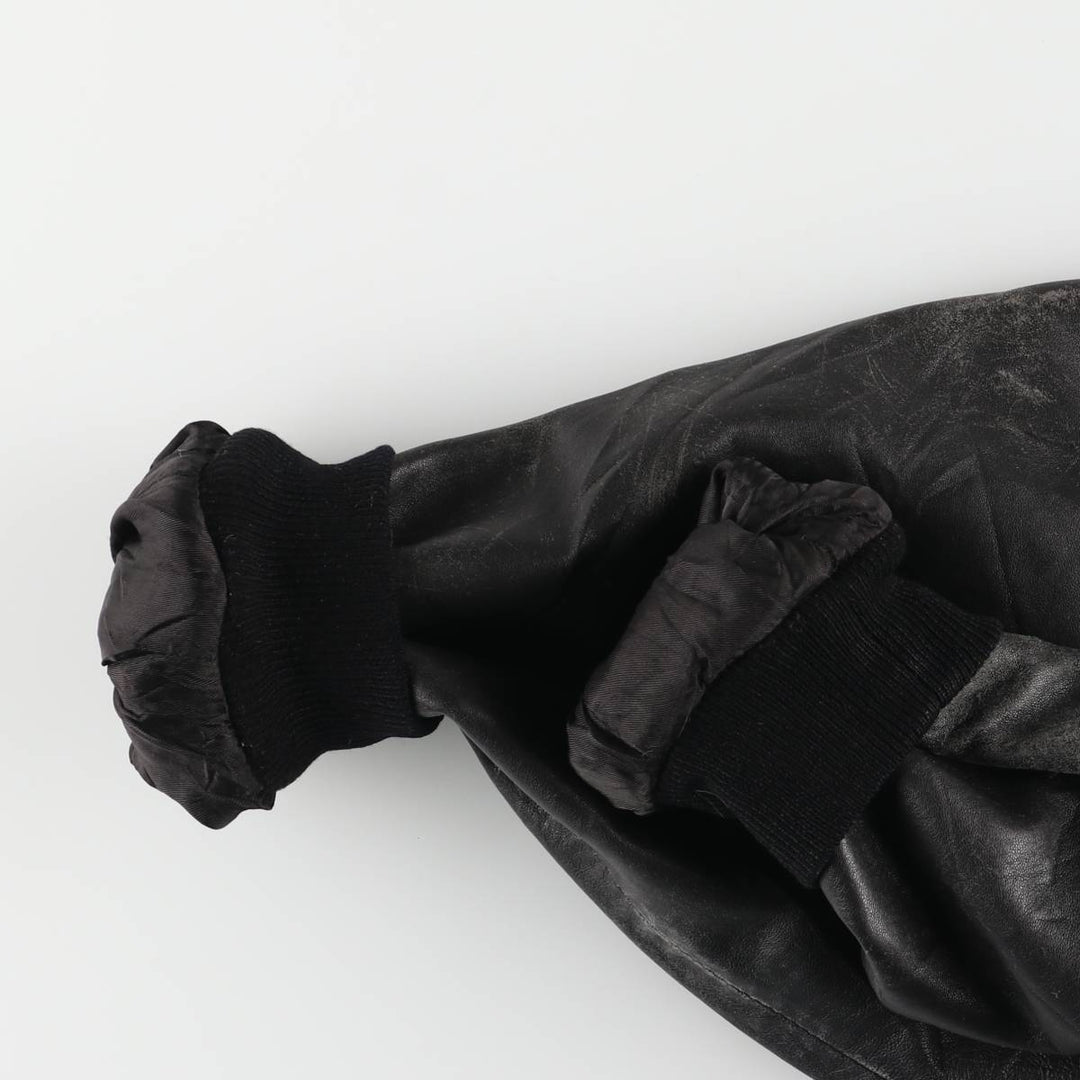 Vintage swing-top leather blouson, men's size XL genuine leather black type Vintage Second Hand