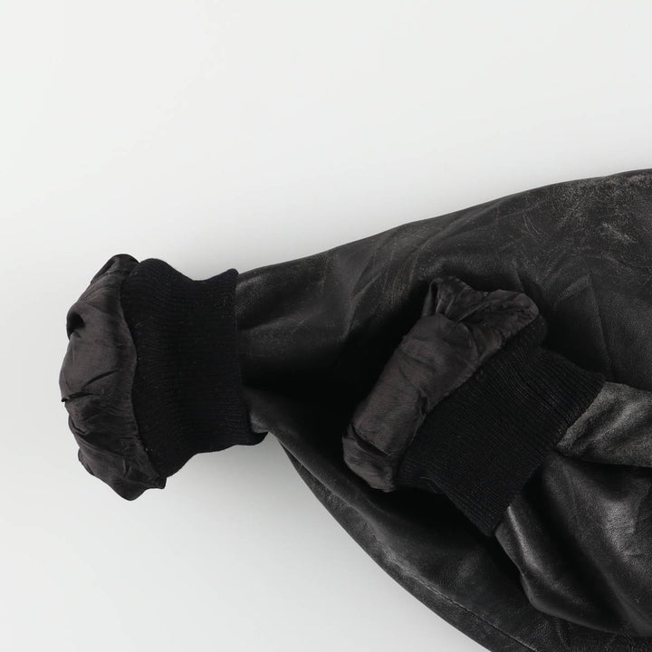 Vintage swing-top leather blouson, men's size XL genuine leather black type Vintage Second Hand