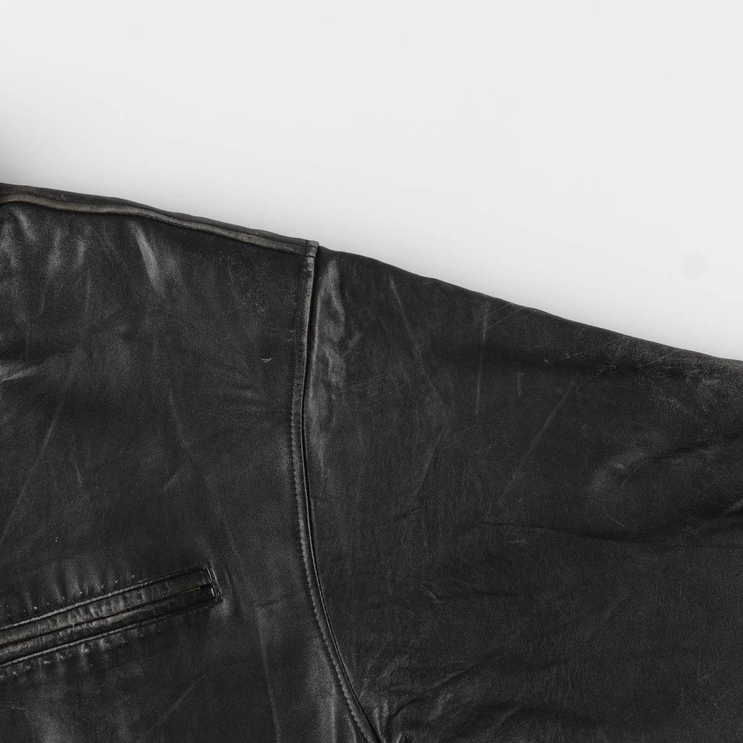 Vintage swing-top leather blouson, men's size XL genuine leather black type Vintage Second Hand