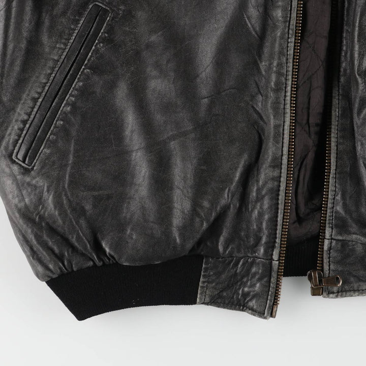 Vintage swing-top leather blouson, men's size XL genuine leather black type Vintage Second Hand