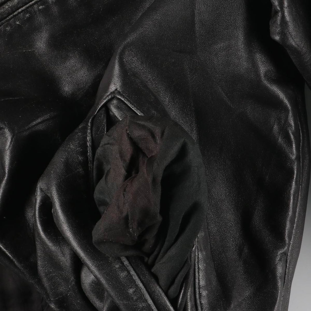 Vintage swing-top leather blouson, men's size XL genuine leather black type Vintage Second Hand