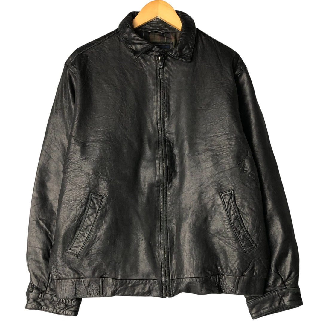 Turnbury Swing Top Leather Blouson, Men's Size L Genuine Leather Lambskin black type Vintage Second Hand