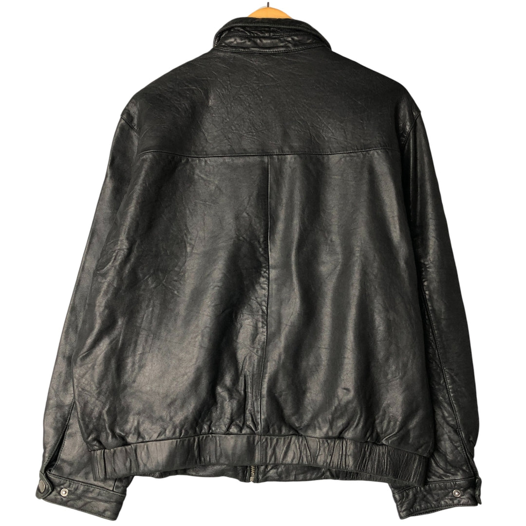 Turnbury Swing Top Leather Blouson, Men's Size L Genuine Leather Lambskin black type Vintage Second Hand