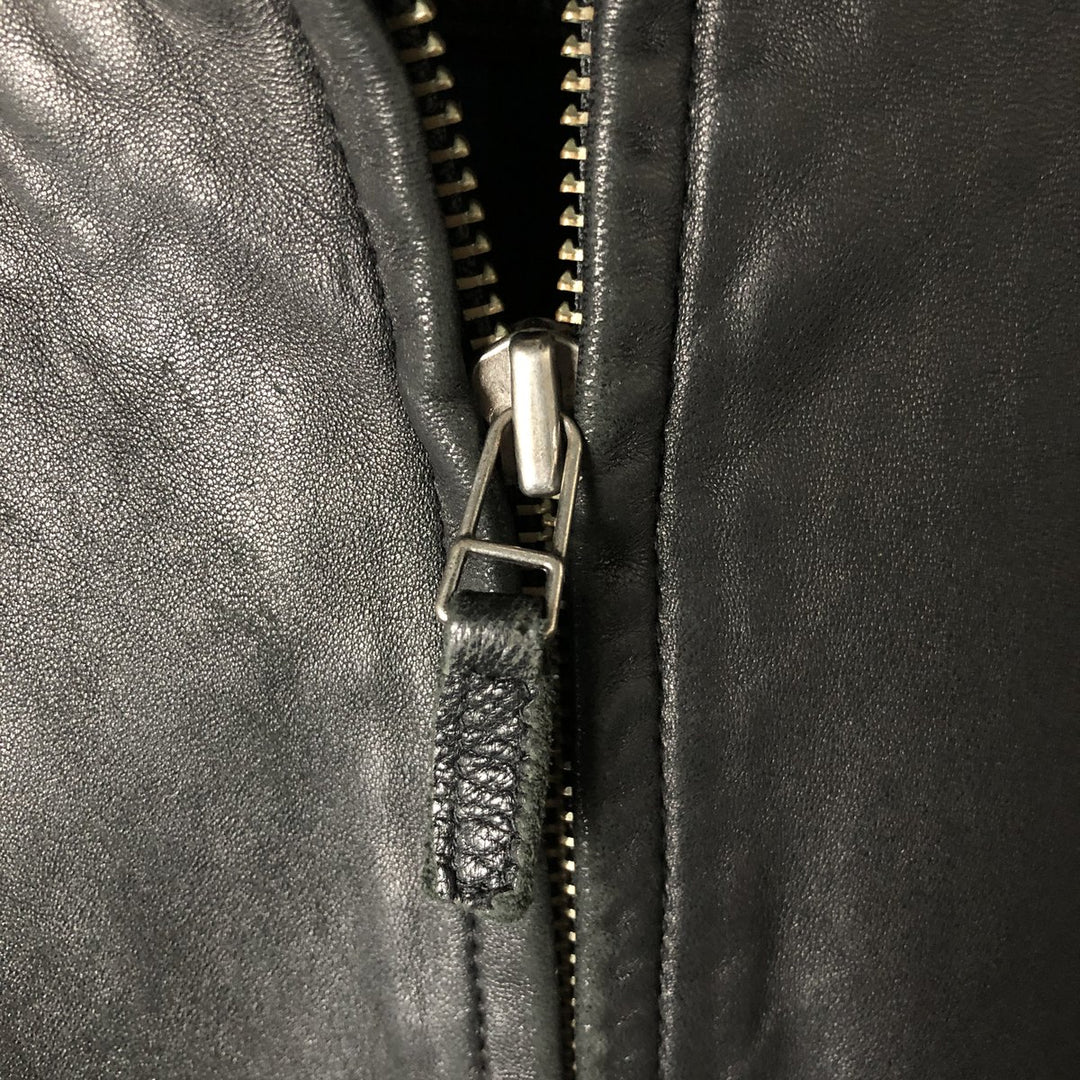 Turnbury Swing Top Leather Blouson, Men's Size L Genuine Leather Lambskin black type Vintage Second Hand