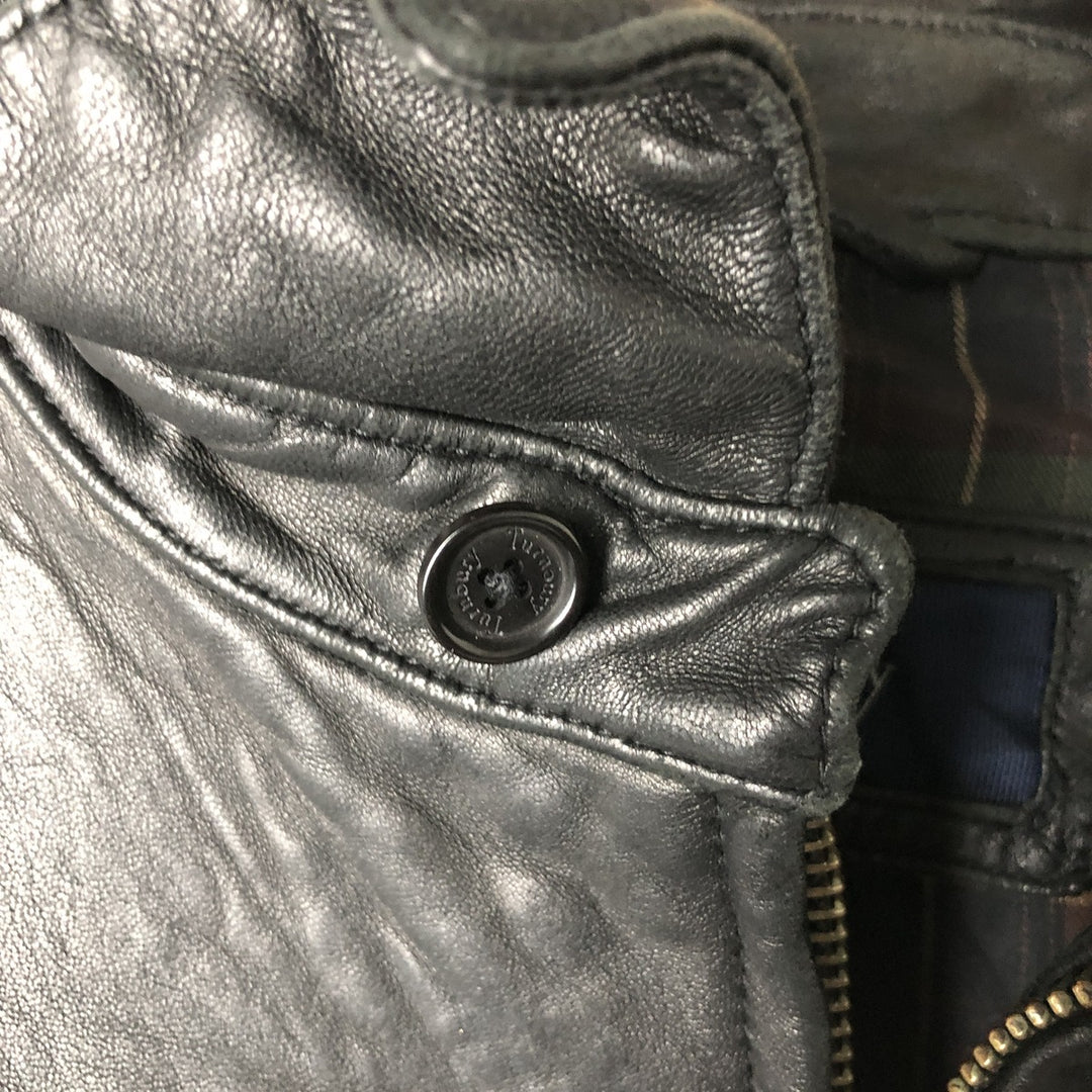 Turnbury Swing Top Leather Blouson, Men's Size L Genuine Leather Lambskin black type Vintage Second Hand