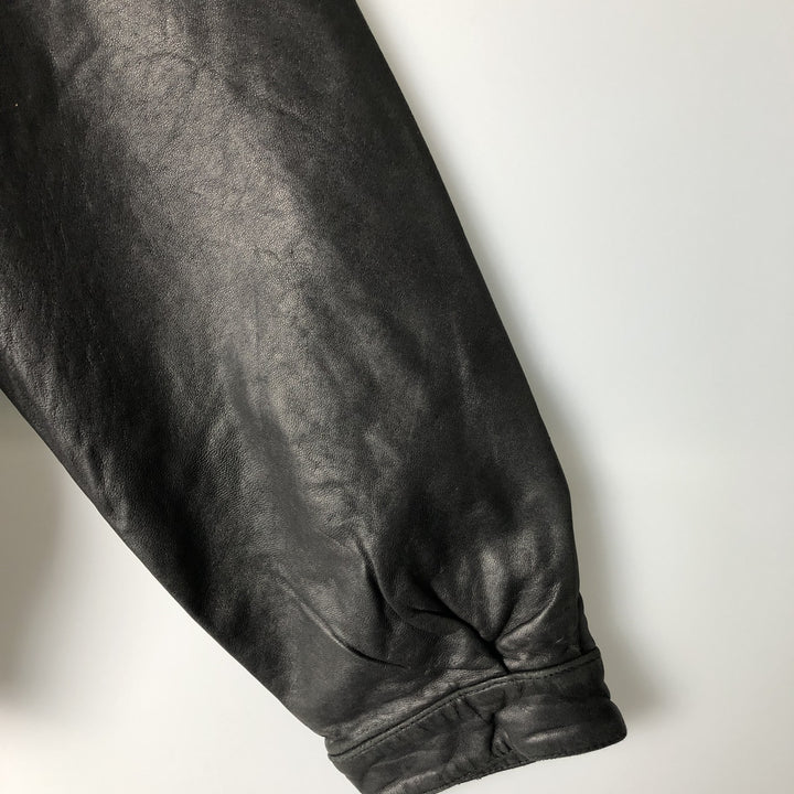 Turnbury Swing Top Leather Blouson, Men's Size L Genuine Leather Lambskin black type Vintage Second Hand