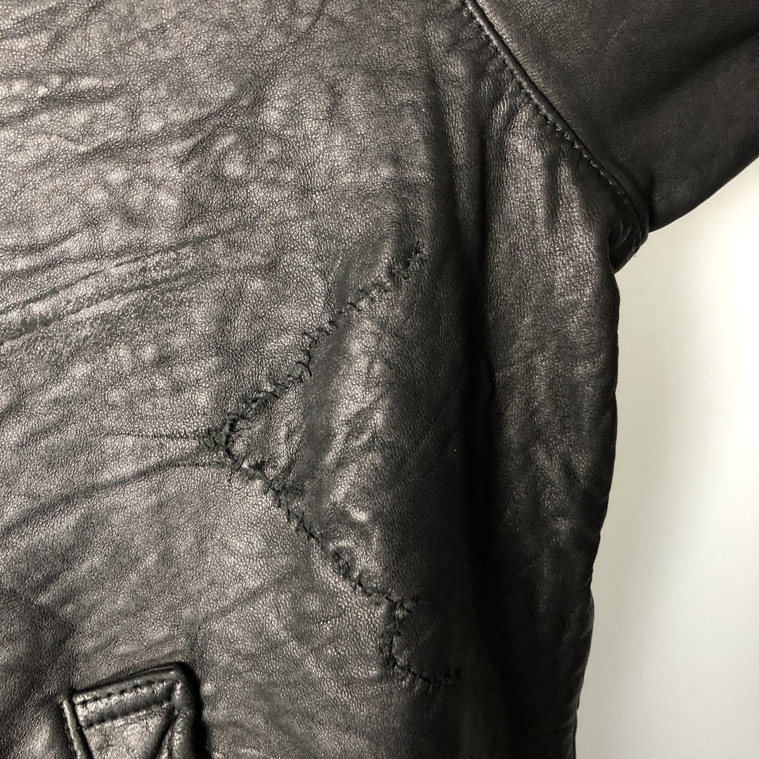 Turnbury Swing Top Leather Blouson, Men's Size L Genuine Leather Lambskin black type Vintage Second Hand