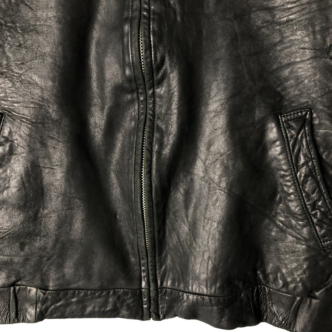 Turnbury Swing Top Leather Blouson, Men's Size L Genuine Leather Lambskin black type Vintage Second Hand