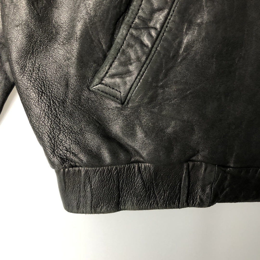 Turnbury Swing Top Leather Blouson, Men's Size L Genuine Leather Lambskin black type Vintage Second Hand