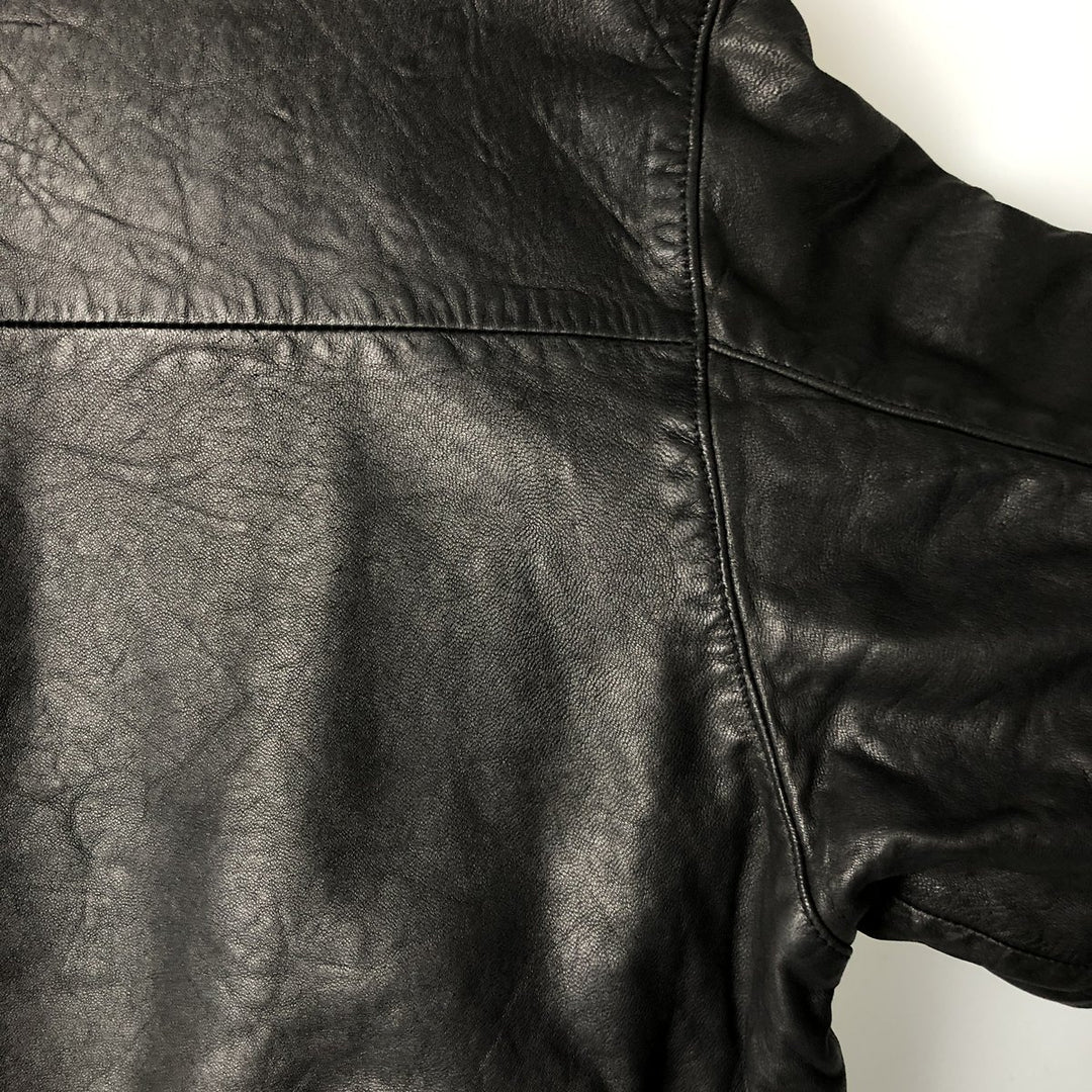 Turnbury Swing Top Leather Blouson, Men's Size L Genuine Leather Lambskin black type Vintage Second Hand