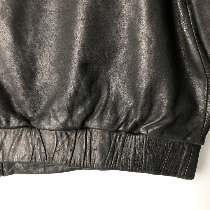 Turnbury Swing Top Leather Blouson, Men's Size L Genuine Leather Lambskin black type Vintage Second Hand