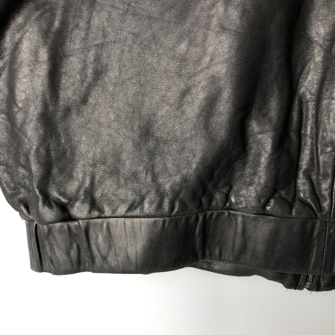 Turnbury Swing Top Leather Blouson, Men's Size L Genuine Leather Lambskin black type Vintage Second Hand