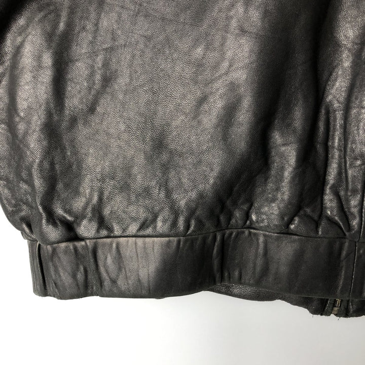 Turnbury Swing Top Leather Blouson, Men's Size L Genuine Leather Lambskin black type Vintage Second Hand
