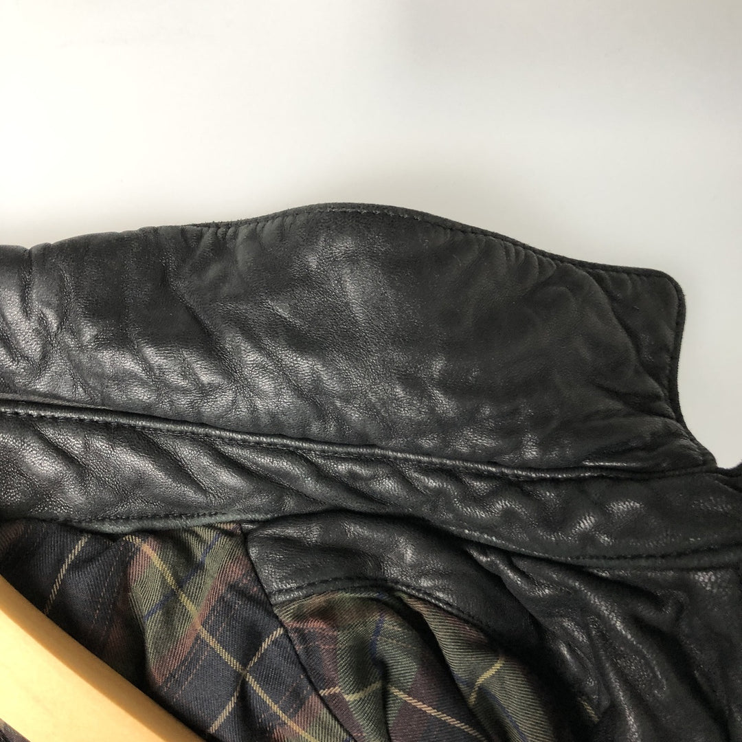 Turnbury Swing Top Leather Blouson, Men's Size L Genuine Leather Lambskin black type Vintage Second Hand