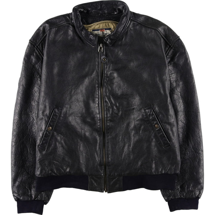 Levi's Authentic Padded Leather Blouson, Men's Size XL genuine leather black type Vintage Second Hand