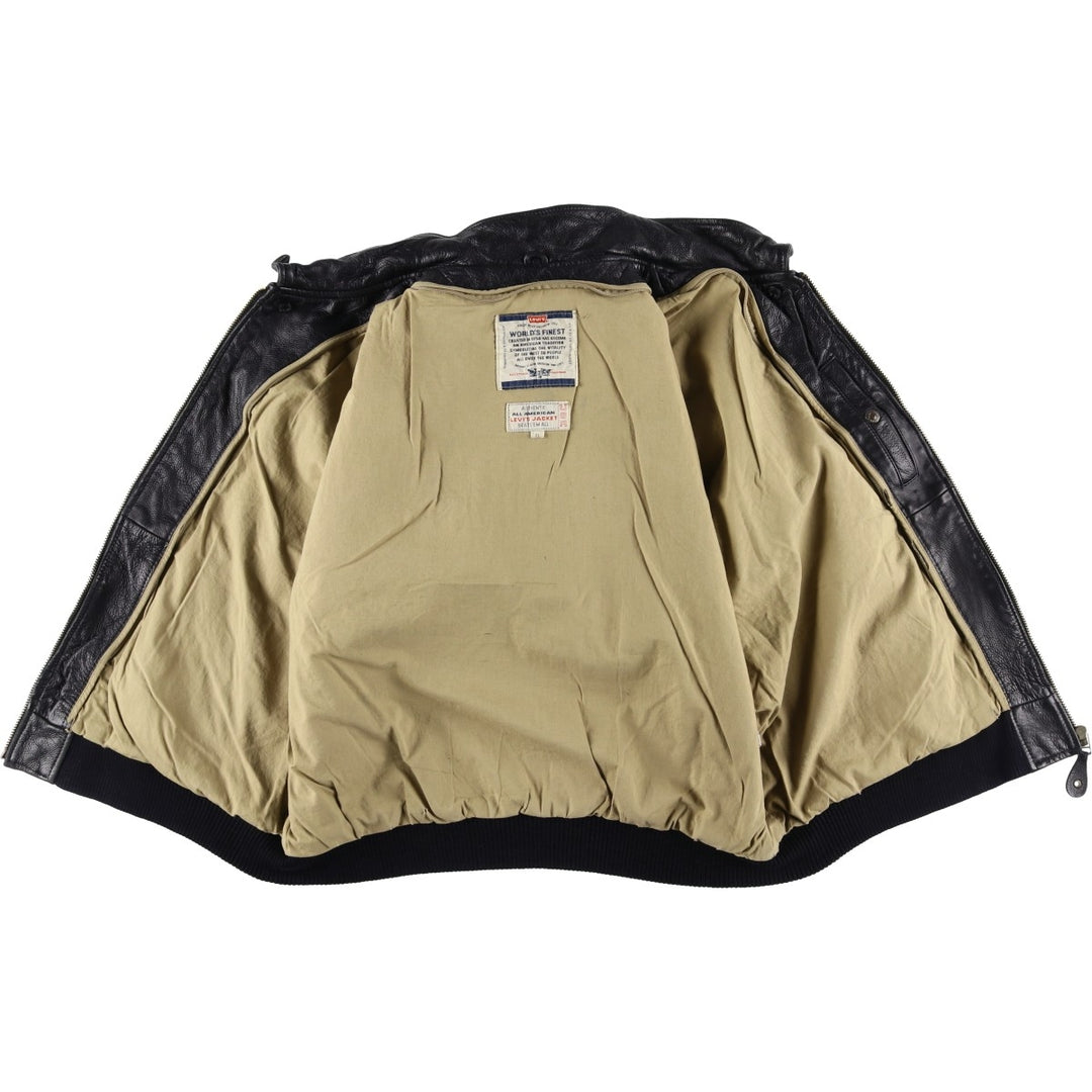 Levi's Authentic Padded Leather Blouson, Men's Size XL genuine leather black type Vintage Second Hand