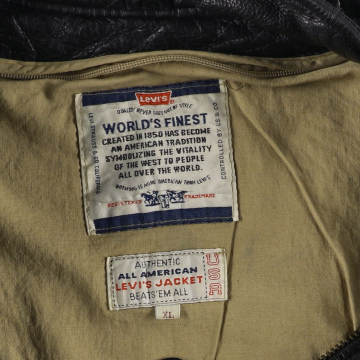 Levi's Authentic Padded Leather Blouson, Men's Size XL genuine leather black type Vintage Second Hand