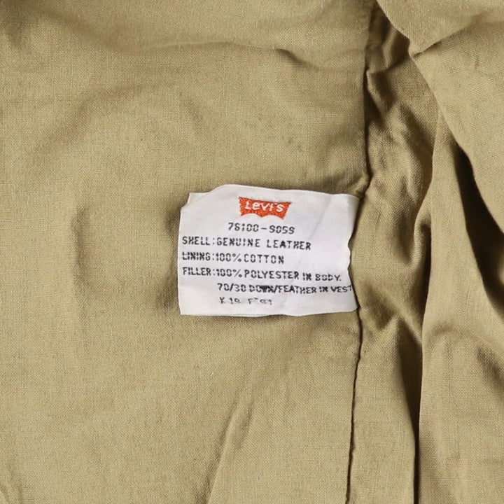 Levi's Authentic Padded Leather Blouson, Men's Size XL genuine leather black type Vintage Second Hand