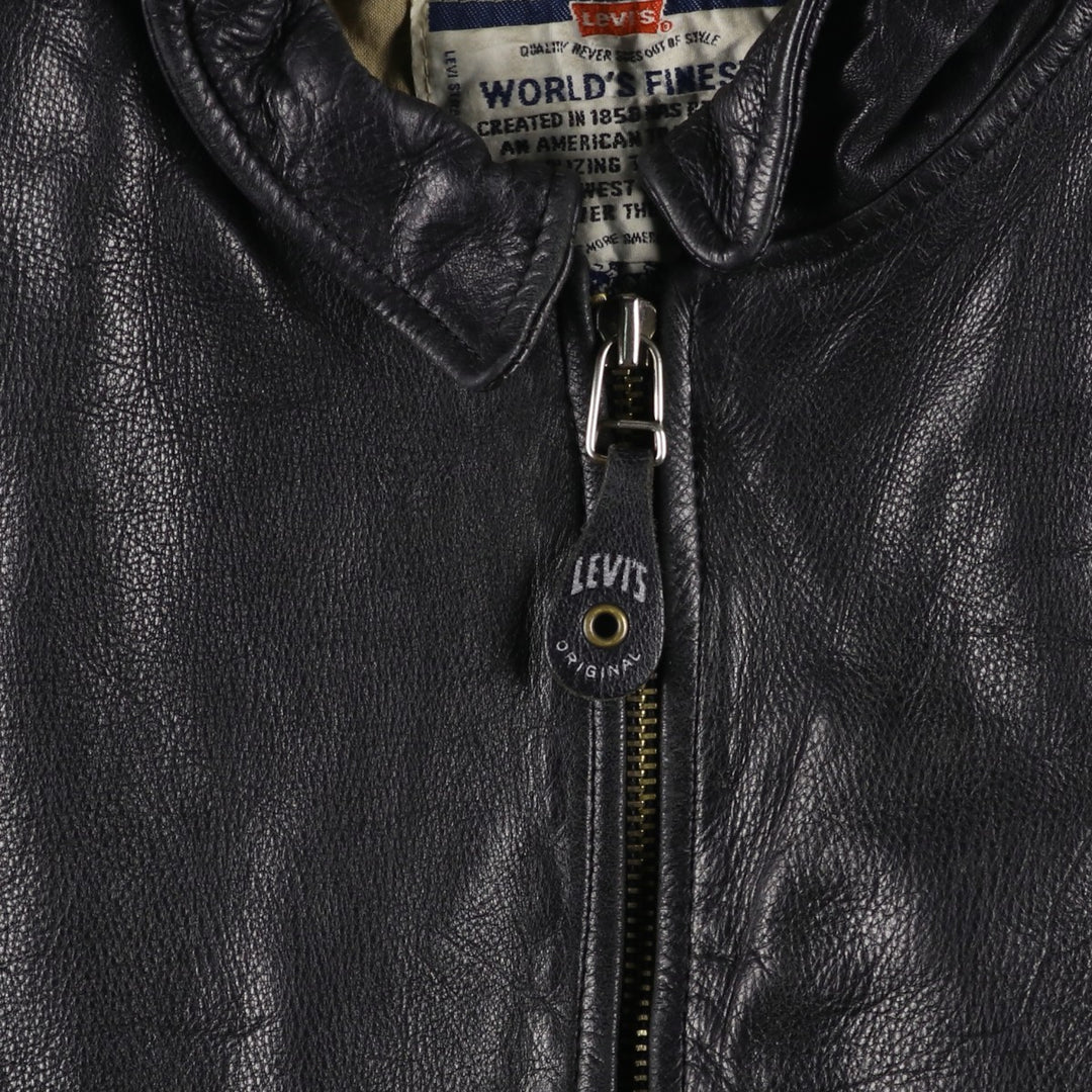 Levi's Authentic Padded Leather Blouson, Men's Size XL genuine leather black type Vintage Second Hand