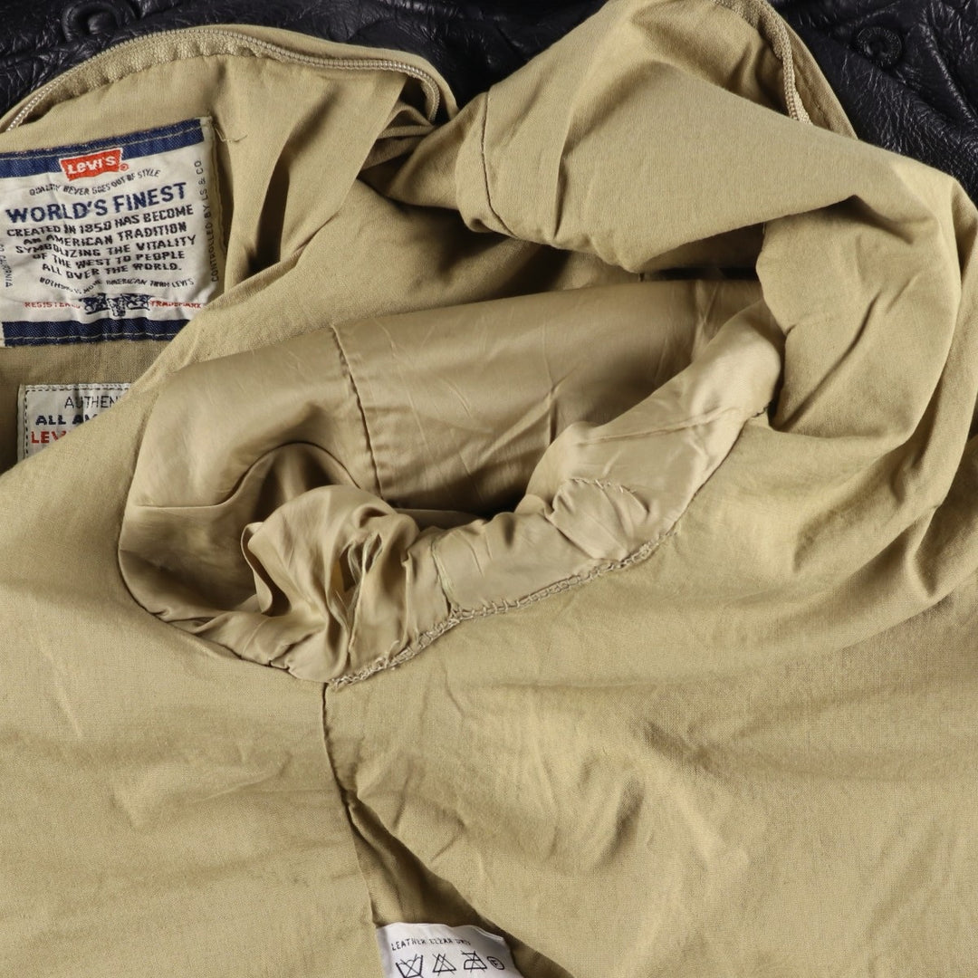 Levi's Authentic Padded Leather Blouson, Men's Size XL genuine leather black type Vintage Second Hand