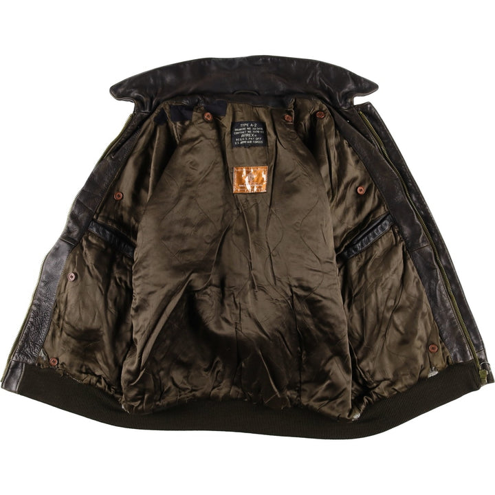 AVIREX A-2 Leather Flight Jacket, Men's Size L, Vintage unclear brown type Vintage Second Hand