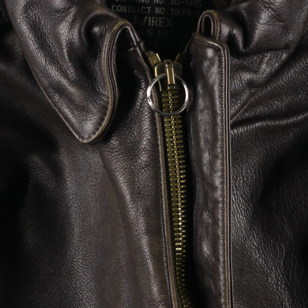 AVIREX A-2 Leather Flight Jacket, Men's Size L, Vintage unclear brown type Vintage Second Hand