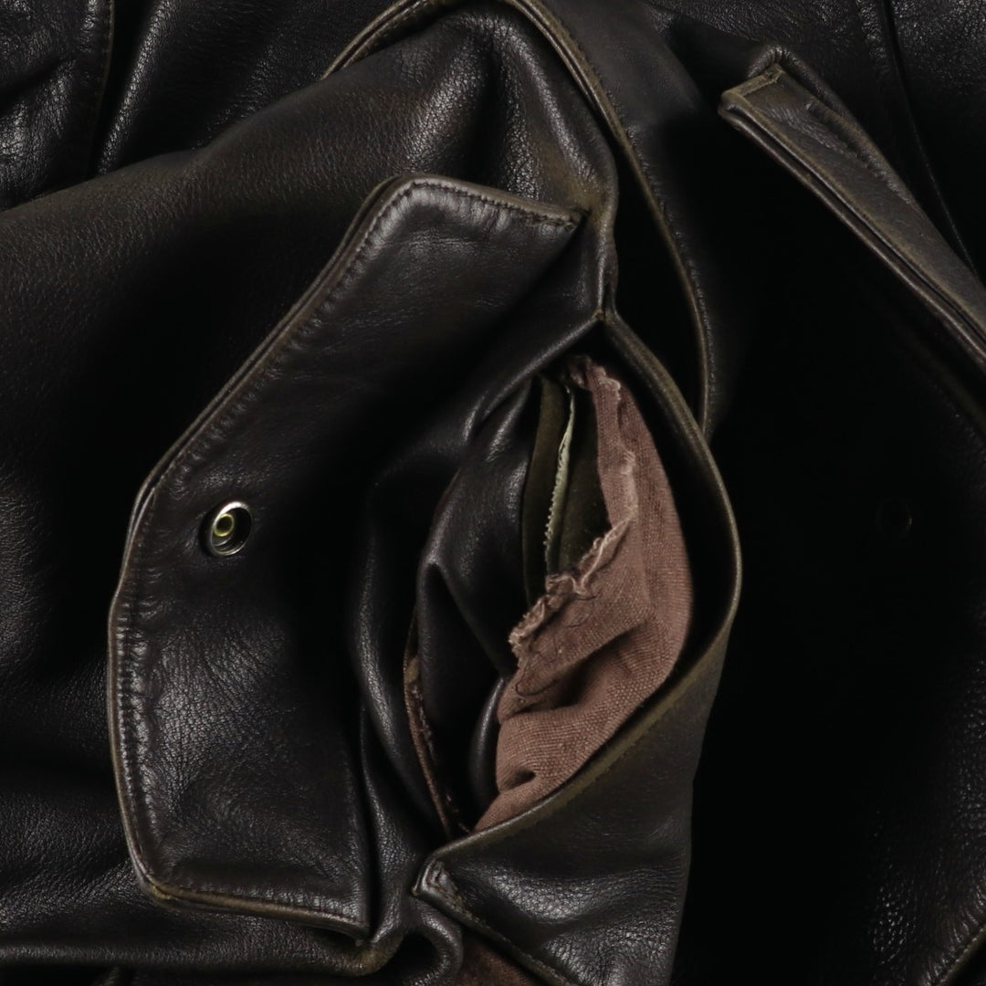 AVIREX A-2 Leather Flight Jacket, Men's Size L, Vintage unclear brown type Vintage Second Hand