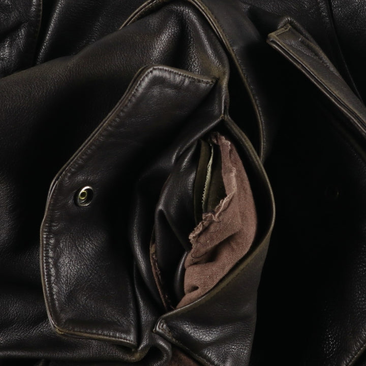 AVIREX A-2 Leather Flight Jacket, Men's Size L, Vintage unclear brown type Vintage Second Hand