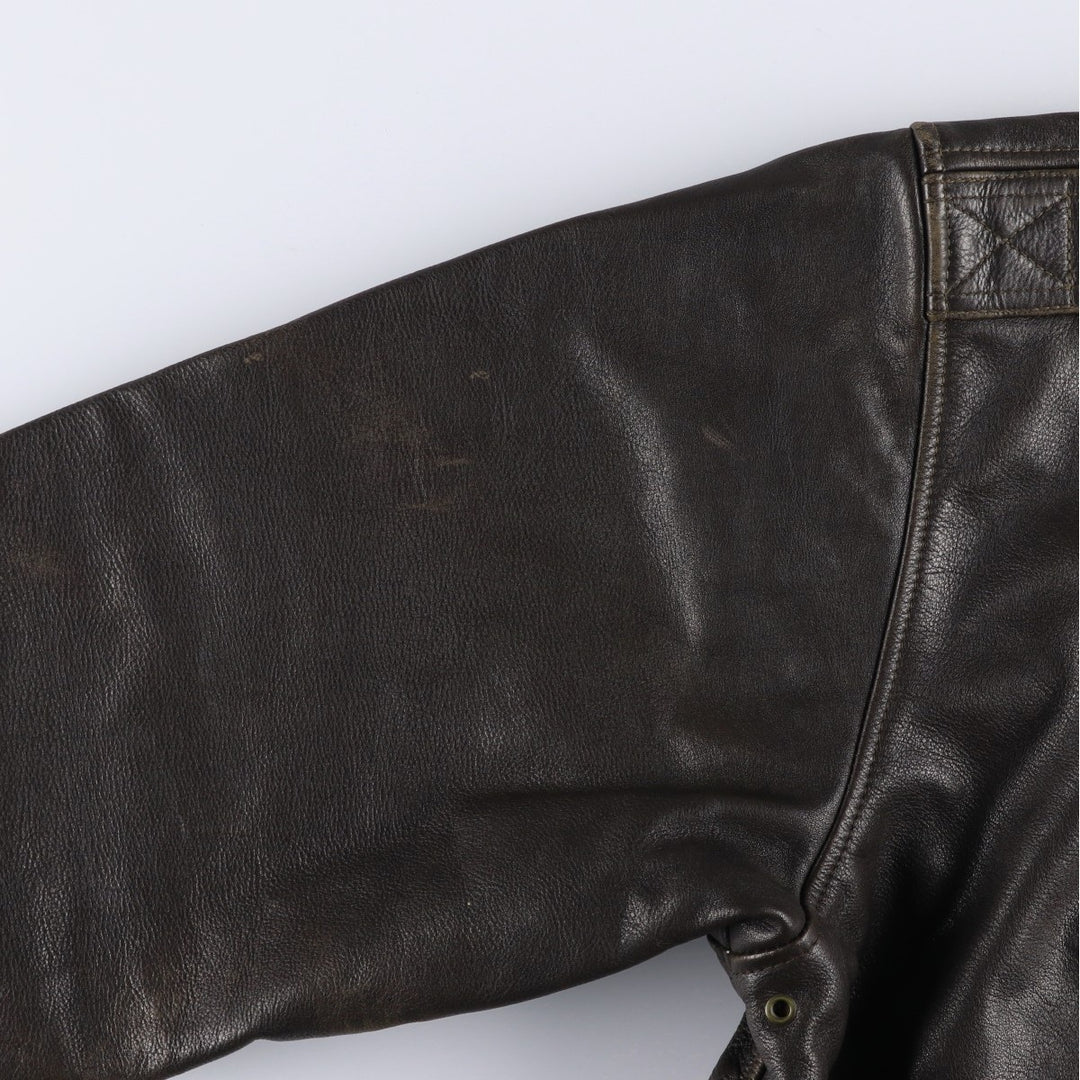 AVIREX A-2 Leather Flight Jacket, Men's Size L, Vintage unclear brown type Vintage Second Hand