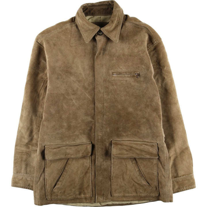 Ralph Lauren POLO by Ralph Lauren suede leather jacket, men's size M Genuine Leather Cowhide Suede Leather Beige type Vintage Second Hand