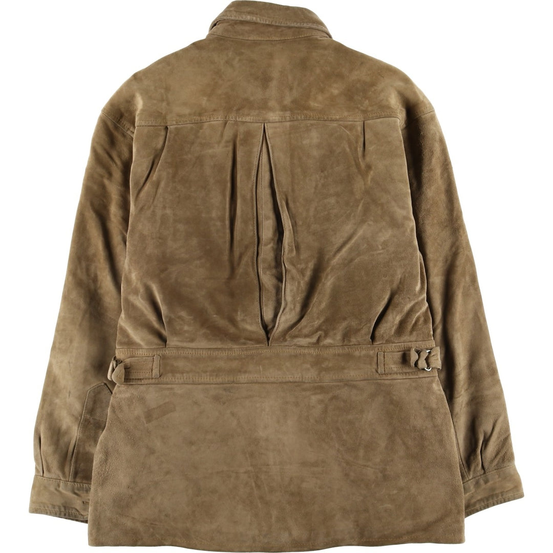 Ralph Lauren POLO by Ralph Lauren suede leather jacket, men's size M Genuine Leather Cowhide Suede Leather Beige type Vintage Second Hand
