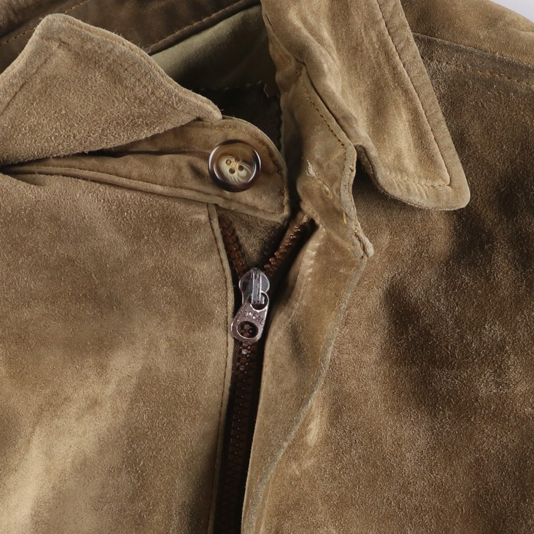 Ralph Lauren POLO by Ralph Lauren suede leather jacket, men's size M Genuine Leather Cowhide Suede Leather Beige type Vintage Second Hand