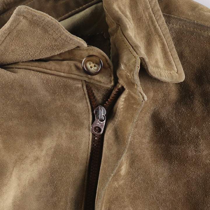 Ralph Lauren POLO by Ralph Lauren suede leather jacket, men's size M Genuine Leather Cowhide Suede Leather Beige type Vintage Second Hand