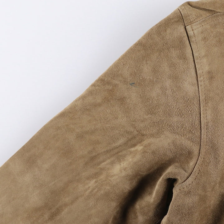 Ralph Lauren POLO by Ralph Lauren suede leather jacket, men's size M Genuine Leather Cowhide Suede Leather Beige type Vintage Second Hand