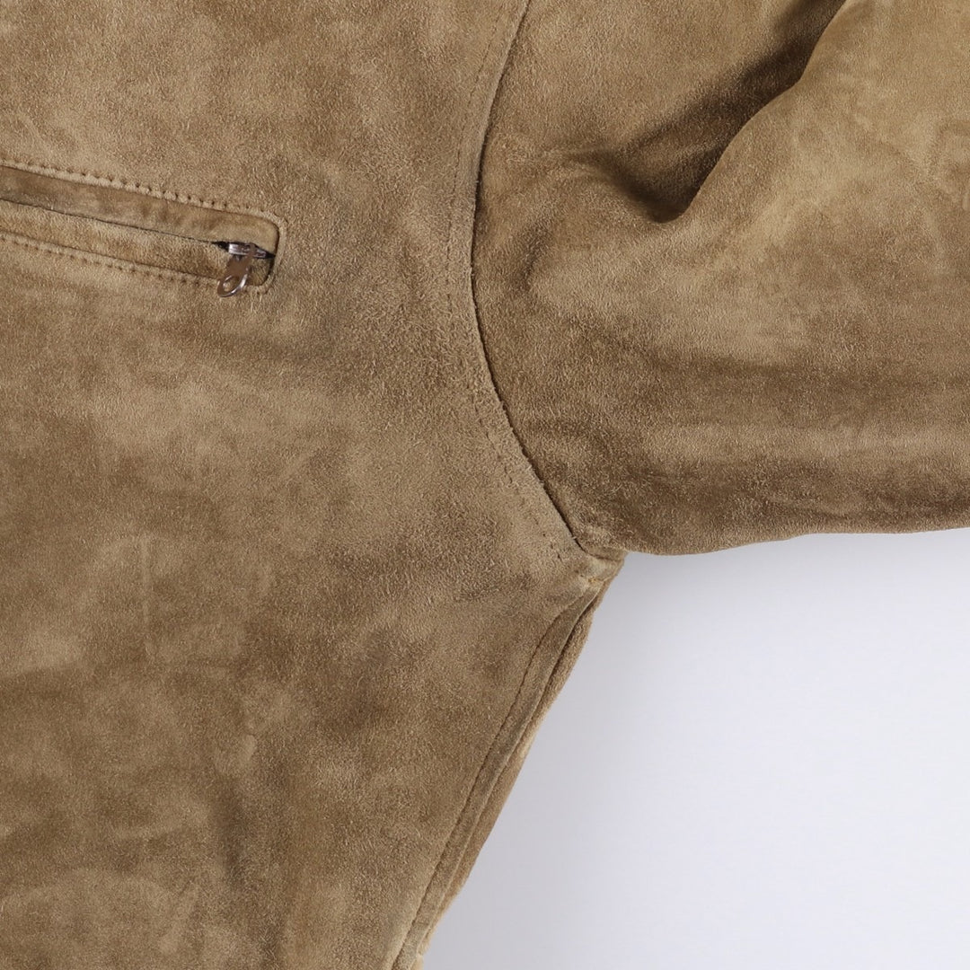Ralph Lauren POLO by Ralph Lauren suede leather jacket, men's size M Genuine Leather Cowhide Suede Leather Beige type Vintage Second Hand