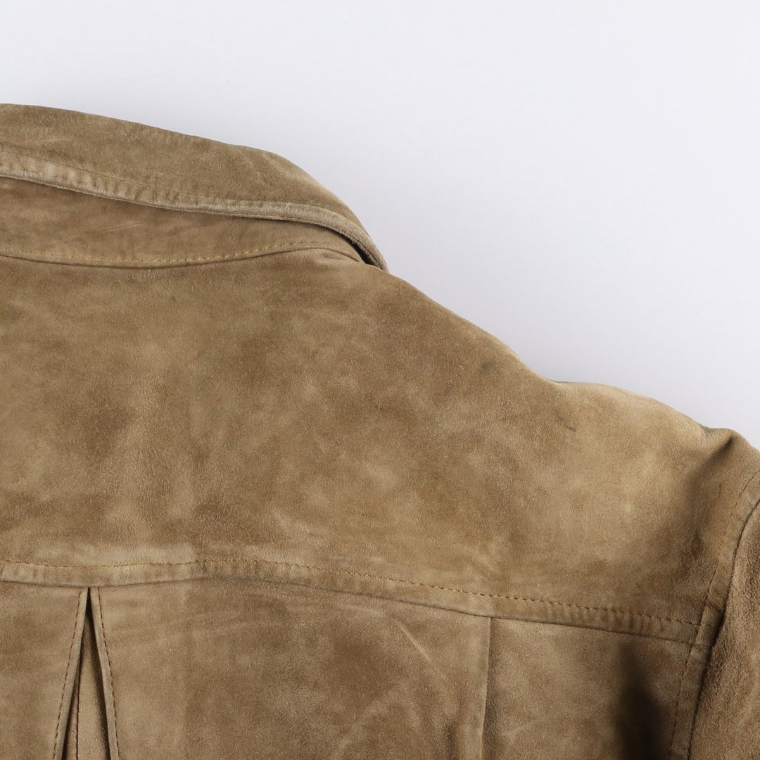 Ralph Lauren POLO by Ralph Lauren suede leather jacket, men's size M Genuine Leather Cowhide Suede Leather Beige type Vintage Second Hand