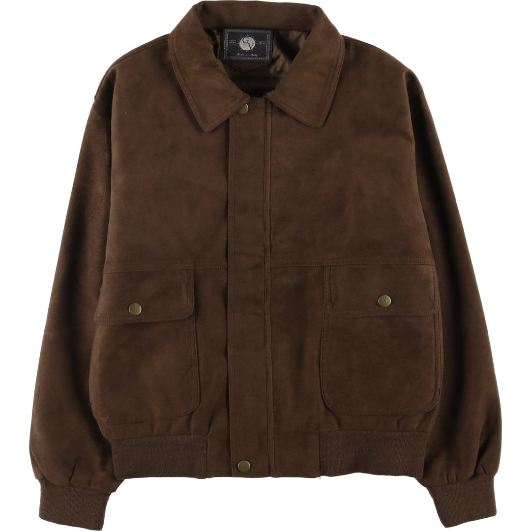 Vintage GV suede leather flight jacket, made in Italy, size L, men's size L unclear brown type Vintage Second Hand