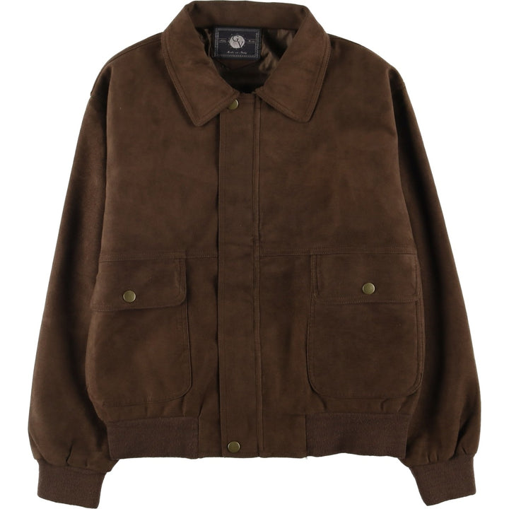 Vintage GV suede leather flight jacket, made in Italy, size L, men's size L unclear brown type Vintage Second Hand