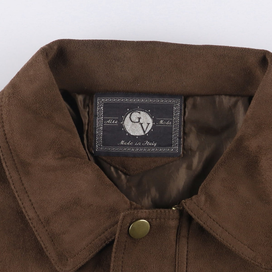 Vintage GV suede leather flight jacket, made in Italy, size L, men's size L unclear brown type Vintage Second Hand