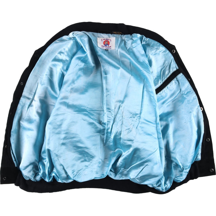 90'S Camel Suede Leather Blouson, Men's XL, Vintage Genuine Leather Suede Leather black type Vintage Second Hand