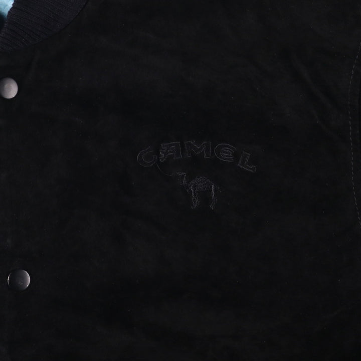 90'S Camel Suede Leather Blouson, Men's XL, Vintage Genuine Leather Suede Leather black type Vintage Second Hand