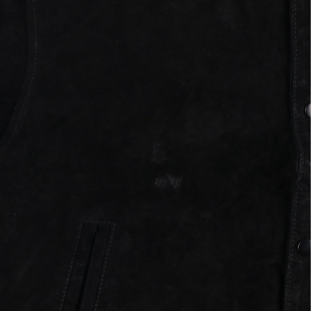 90'S Camel Suede Leather Blouson, Men's XL, Vintage Genuine Leather Suede Leather black type Vintage Second Hand